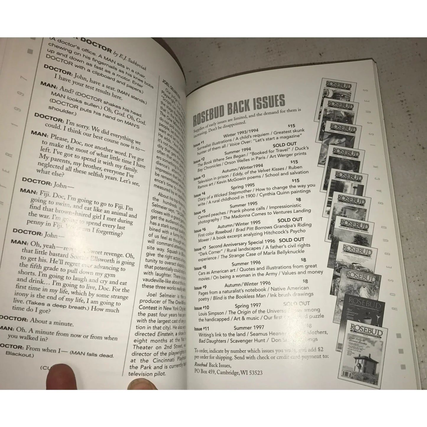 Rosebud - Literary Magazine Winter 1997 - Writers - Allen Ginsberg - A+ Stuff