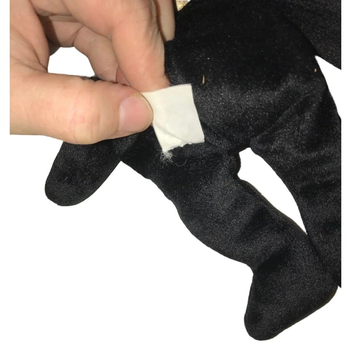 "The End" Ty Beanie Baby Y2K - Black Bear with Gold collar and Fireworks on left chest A+ Stuff A+ Stuff