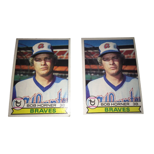 Vintage 1979 Topps Bob Horner Baseball Cards (2) - A+ Stuff