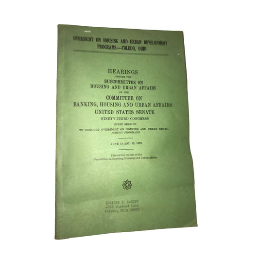 Robert Taft Jr Signed letter and article from newspaper - stapled into Booklet