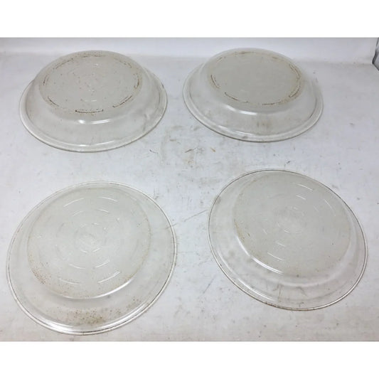 Vintage Glasbake Clear Glass Pie Plates w/ Textured Bottoms- Set of 4 A+ Stuff A+ Stuff