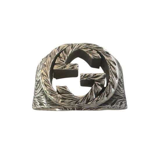 Gucci Interlocking G Arabesque Ring Sterling Silver