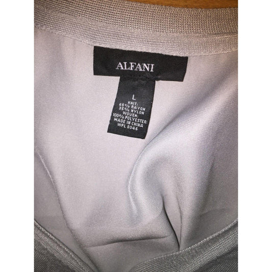 Womens Size Large Alfani Grey Button up Long Sleeve Cardigan - A+ Stuff
