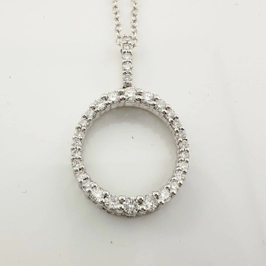 Radiant Circle of Life Eternity Necklace - 1/2 Carat Lab Created Diamonds - Sterling Silver - A+ Stuff