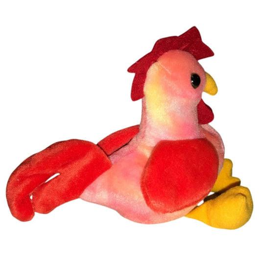 Vintage 1996 TY Beanie Baby - STRUT the Rooster With Tags/errors! TY Beanie Baby A+ Stuff Plush Toys / Stuffed Animals