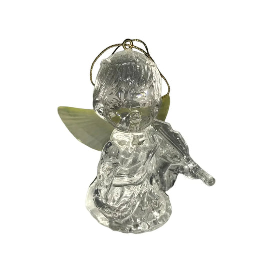 Clear Angel with Wings Playing Violin Christmas Tree Ornament 4" Tall - A+ Stuff
