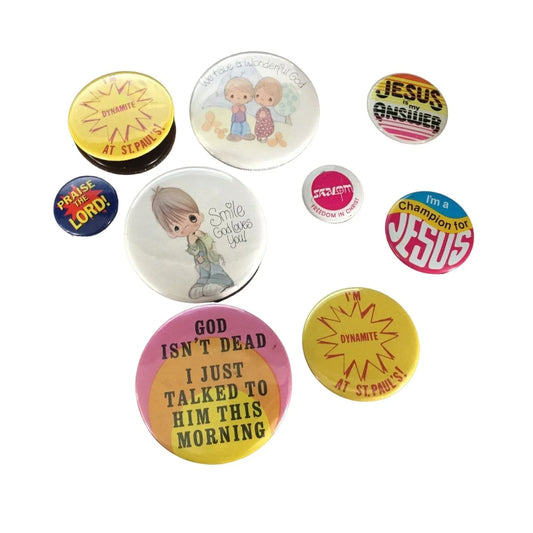 Religious Christian Jesus/ God/ Lord Assorted Pinback Button Pins (Set of 9) A+ Stuff A+ Stuff