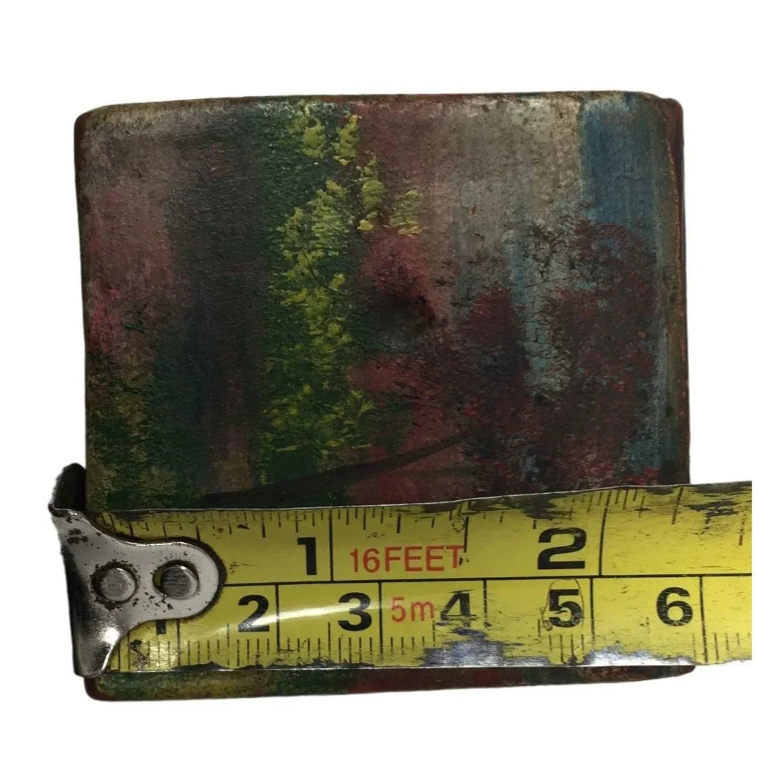 Small Vintage Hand Painted Squared Ceramic Planter/Vase- about 2x2" - A+ Stuff