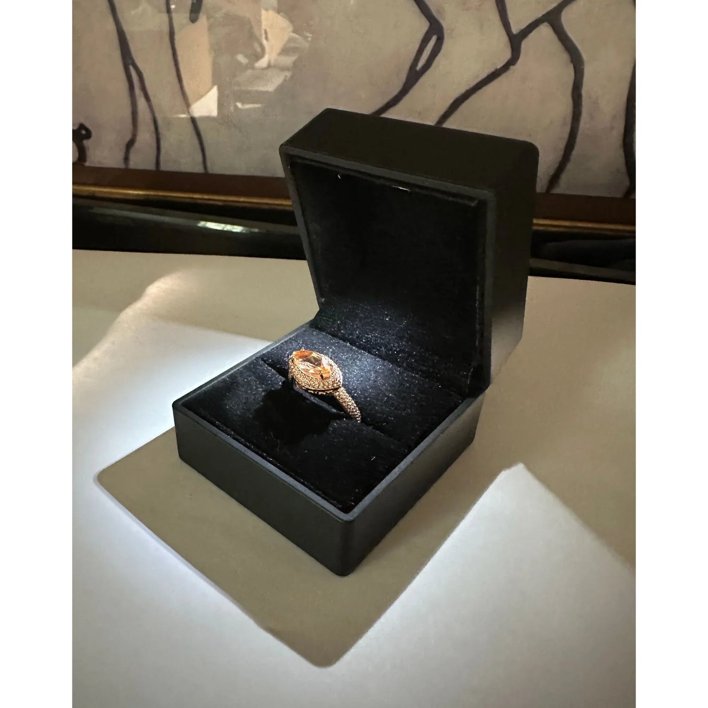 Marquis Cut 2 Ct. Morgainte Doublet Ring. 14kt Gold Overlay Sterling - Size 8.25 - A+ Stuff