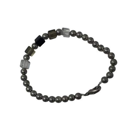Women's Silver Beaded Bracelet with Clasp