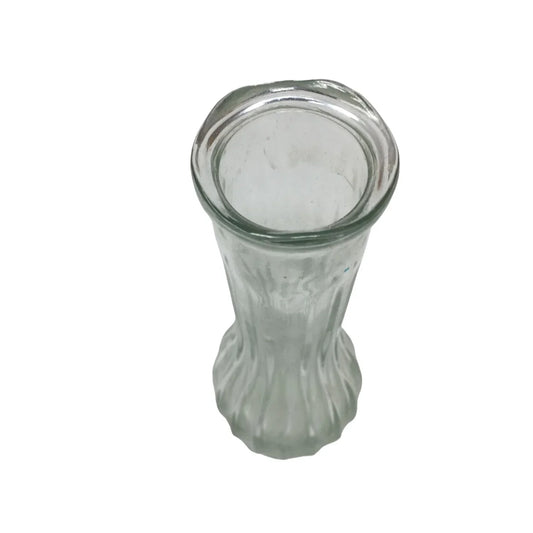 Short 6'' tall Ribbed Clear Glass Bud Vase - A+ Stuff