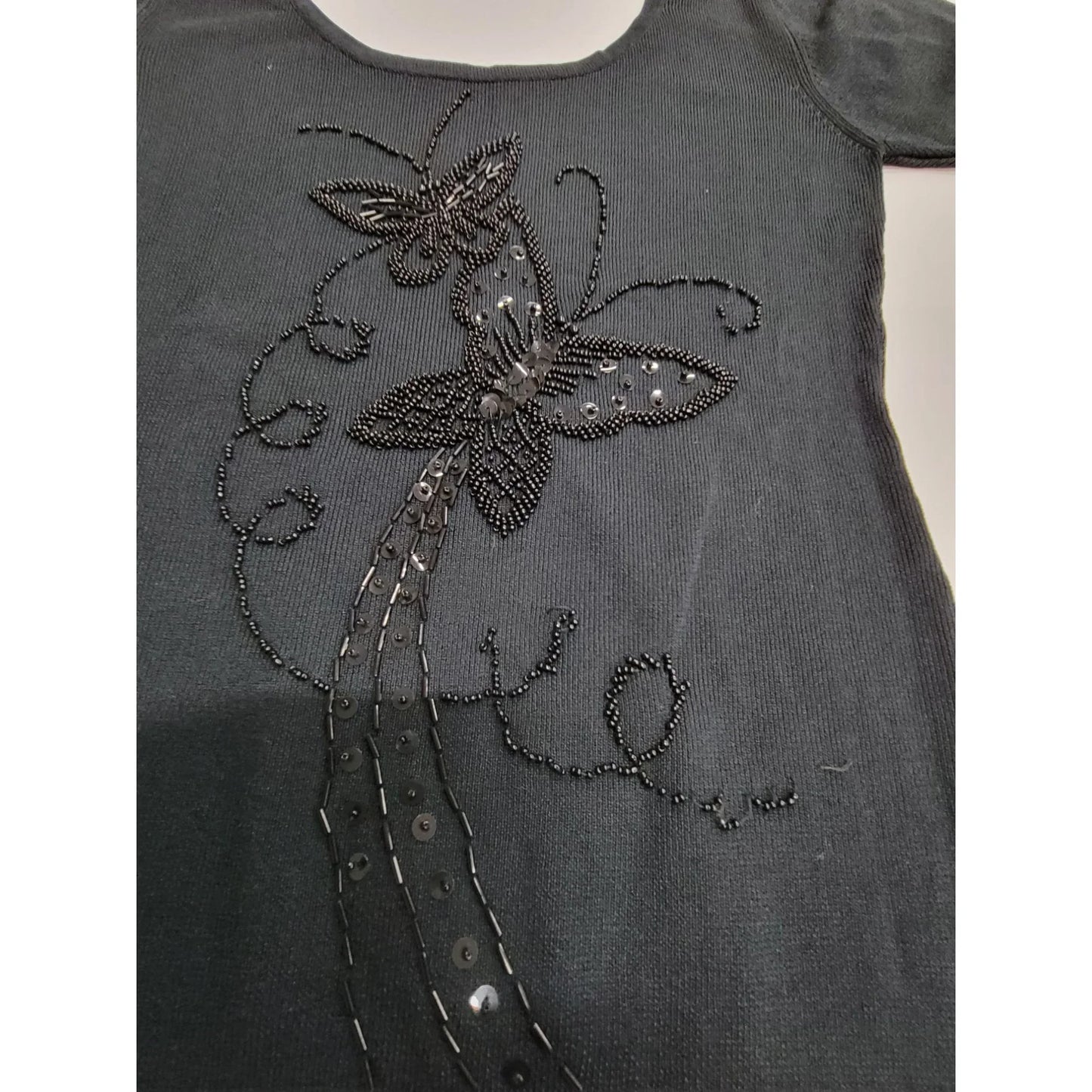 Womens Black Scoop Neck Shirt Size Small-Medium - A+ Stuff