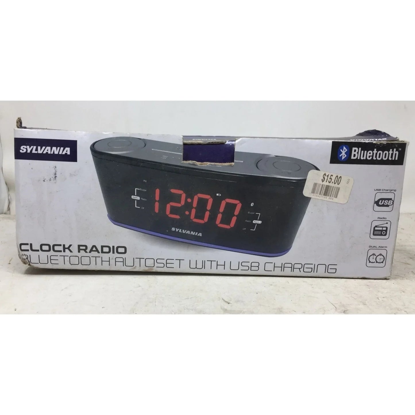 Sylvania Clock Radio Bluetooth Autoset With Usb Charger - A+ Stuff