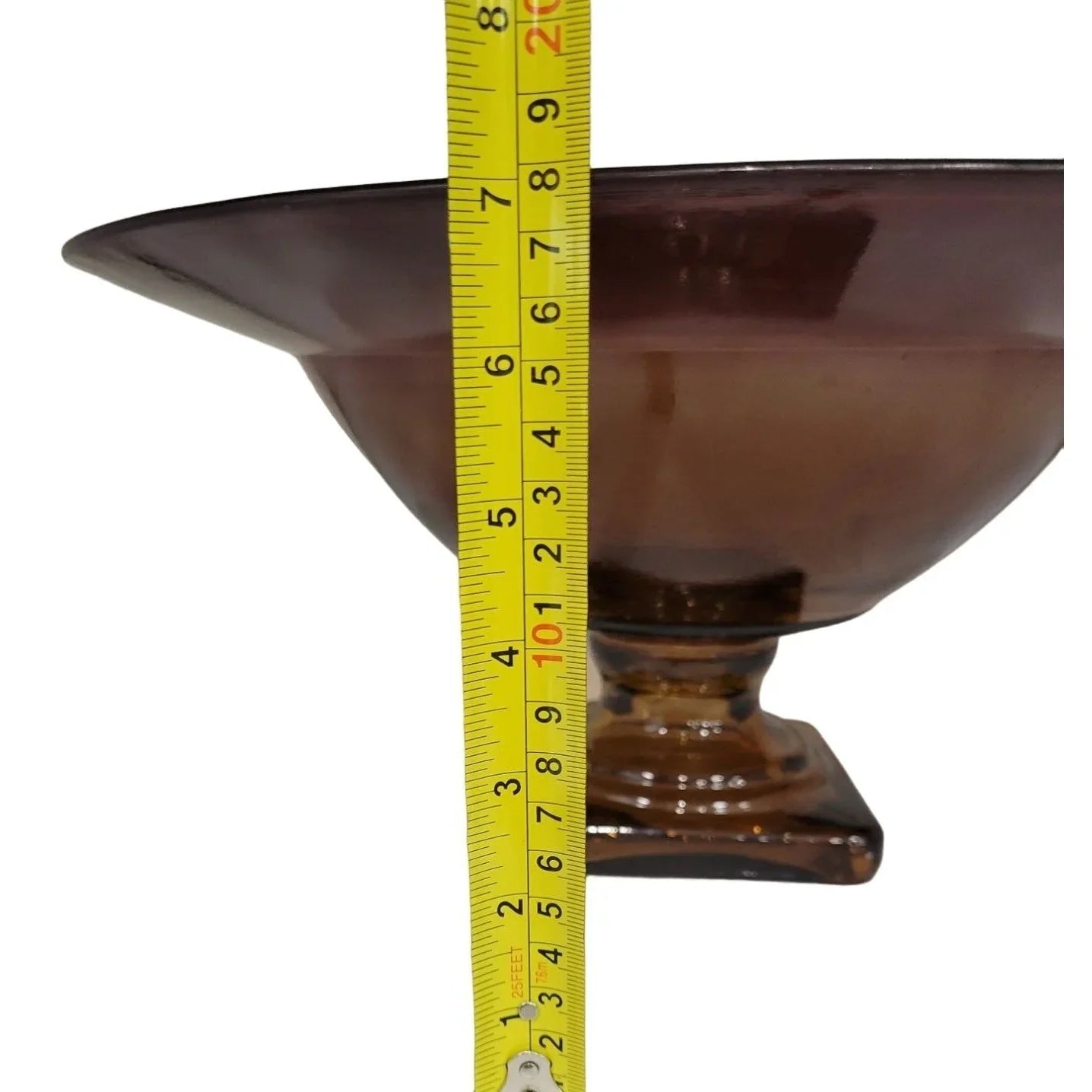 Brown Glass FOOTED Pedestal Dish ( for decor or serving) Great style! A+ Stuff A+ Stuff