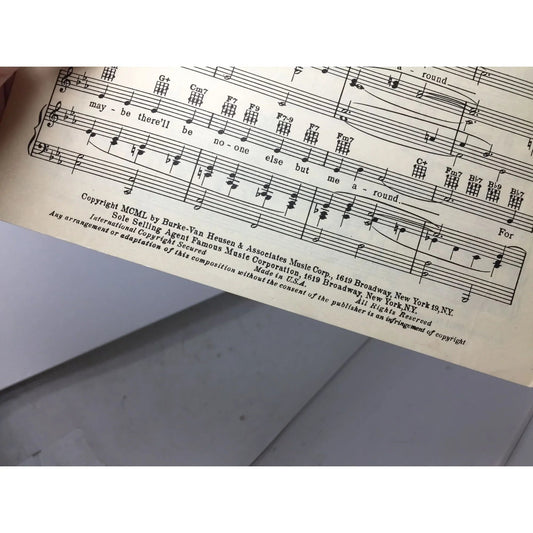 ''Accidents Will Happen'' by Johnny Burke and James Van Heusen - A+ Stuff - SHEET MUSIC - A+ Stuff