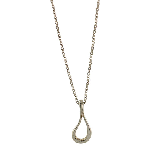Tiffany and Co Elsa Peretti Teardrop Pendant Necklace in Sterling Silver