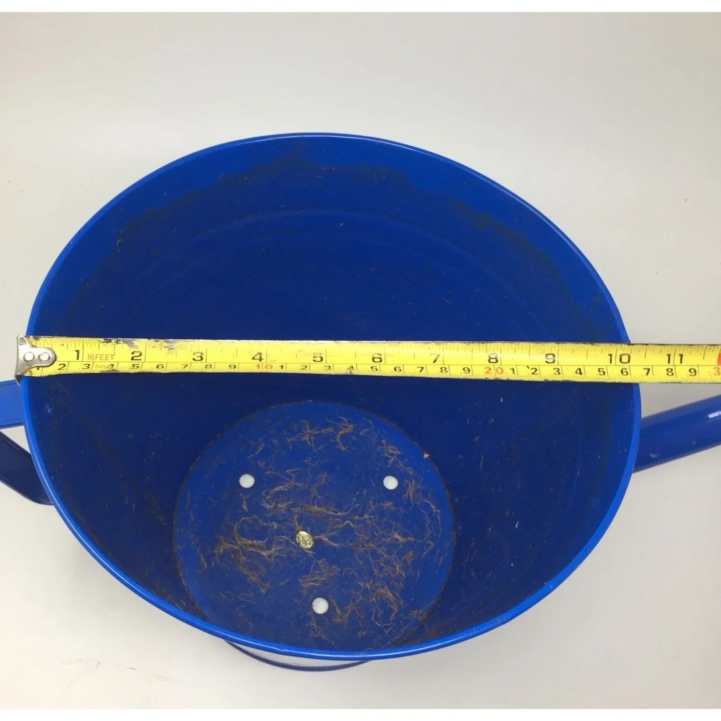 Vintage Blue Watering Can with Handle - about 8.5'' tall and 10'' wide - A+ Stuff