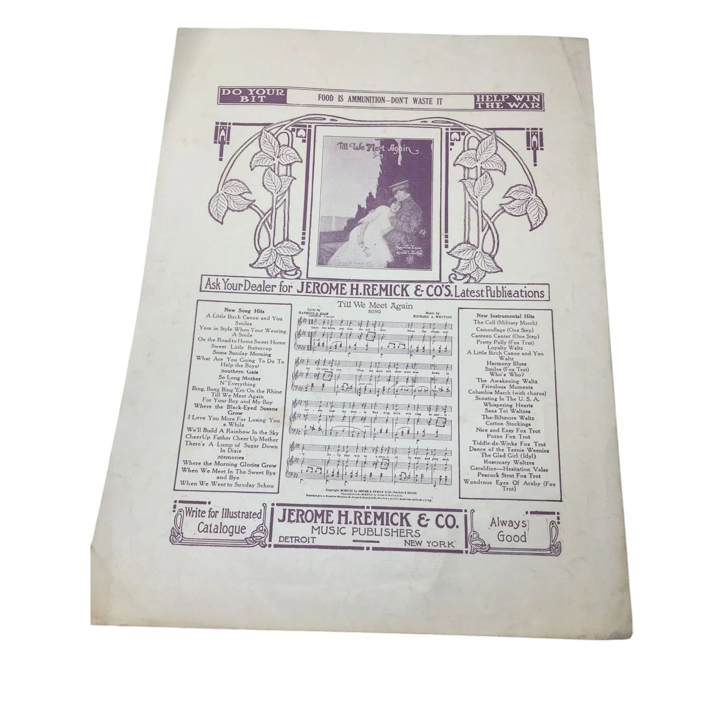 Afterwhile Song from the Victory Revue Vintage sheet music book - A+ Stuff - SHEET MUSIC - A+ Stuff