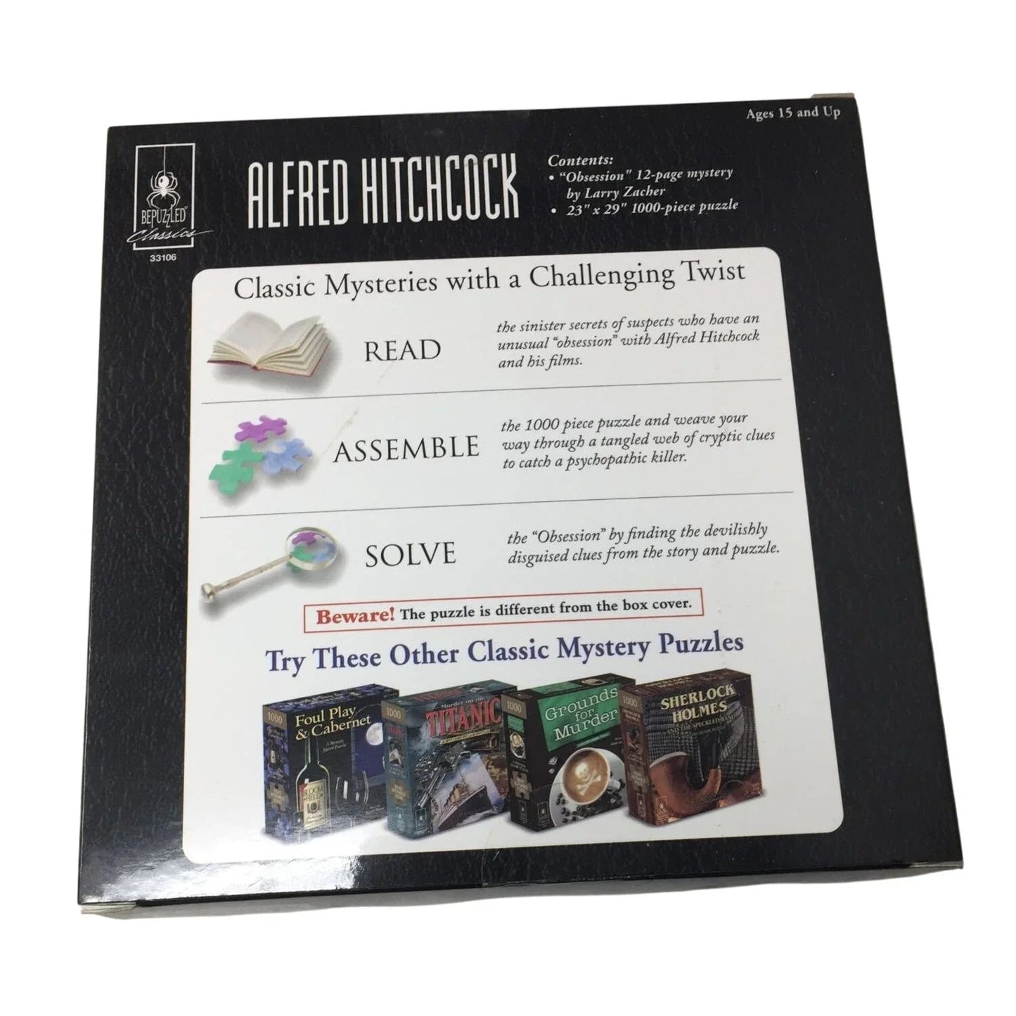 ALFRED HITCHCOCK A MYSTERY JIGSAW PUZZLE - A+ Stuff - Games - A+ Stuff