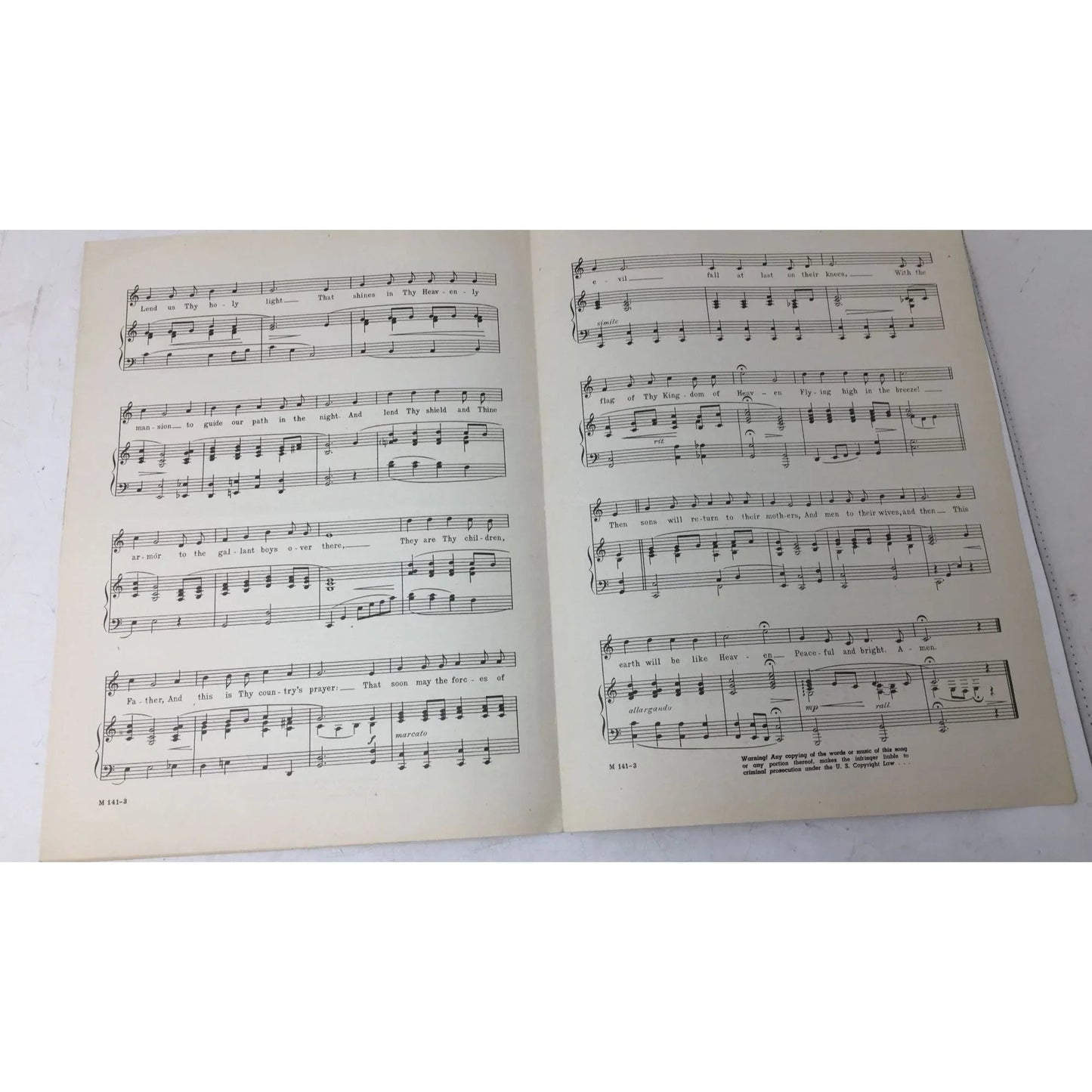 ''AMERICAN PRAYER'' Vintage 1942 Sheet music book - A+ Stuff - sheet music - A+ Stuff
