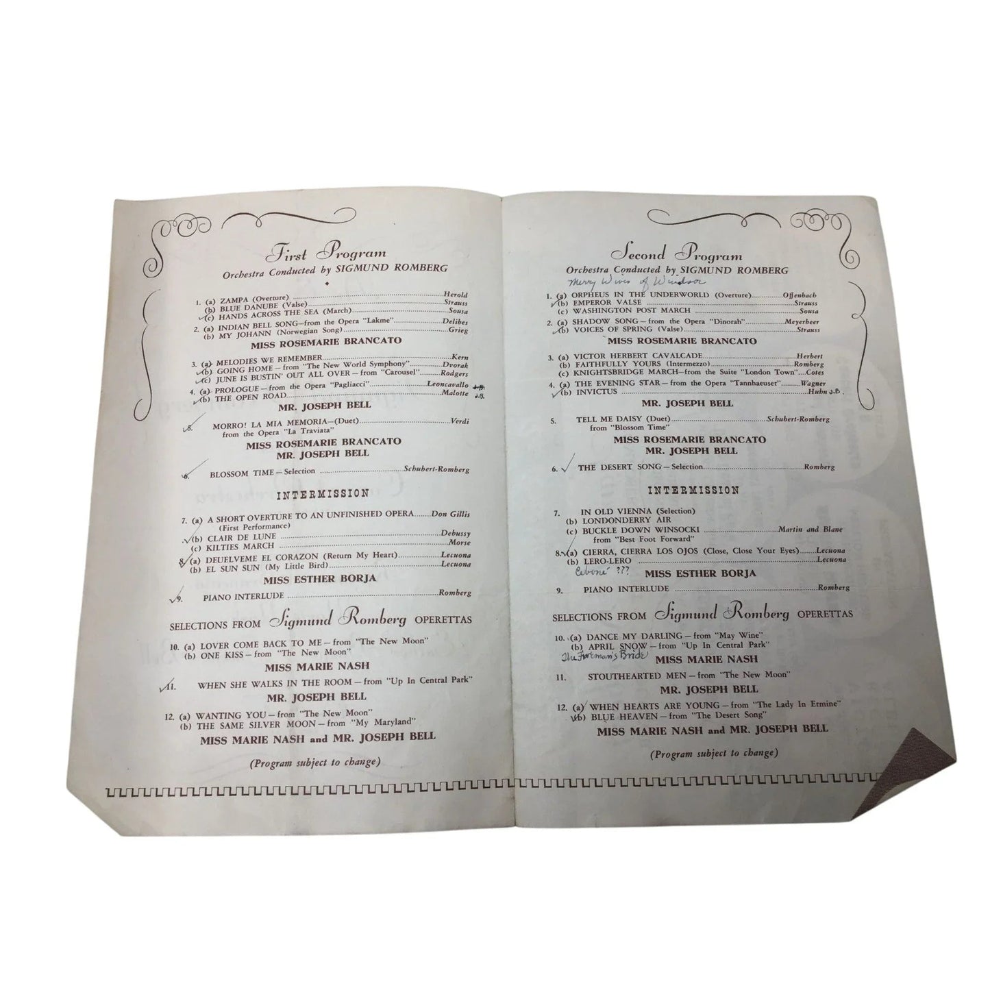 ''An Evening with Sigmund Romberg and his Concert Orchestra'' Program - A+ Stuff - Books - A+ Stuff