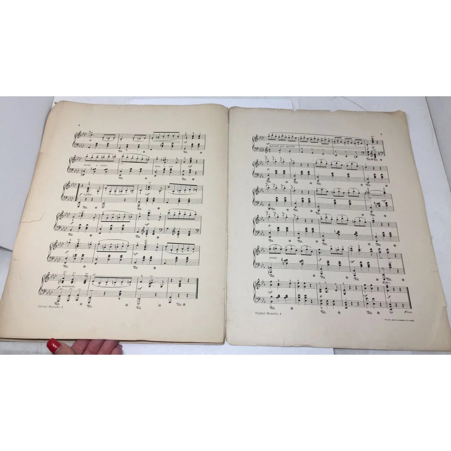 Antique Sheet Music Book - ''CRYSTAL MAZURKA BRILLIANTE'' - A+ Stuff - SHEET MUSIC - A+ Stuff