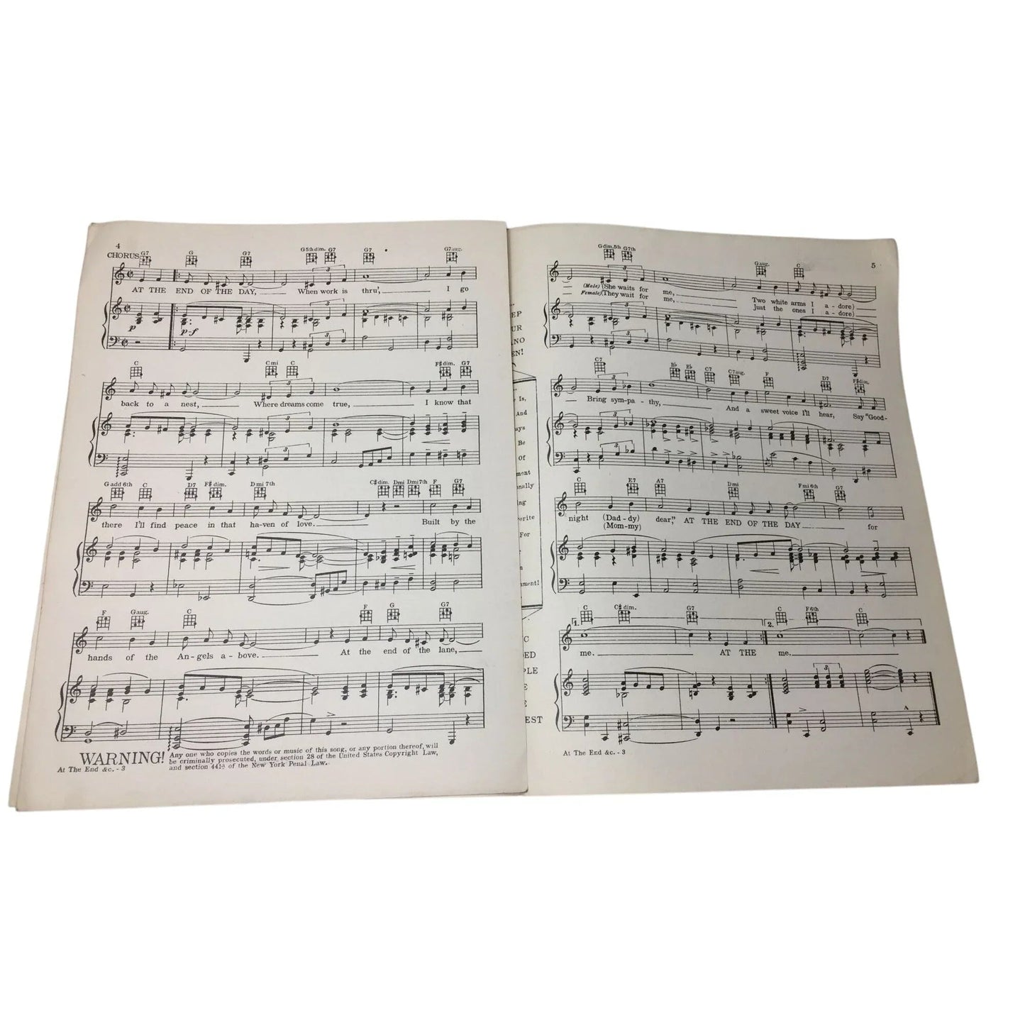 ''At The End of The Day'' by Michael Carr and Max & Harry Nesbit - A+ Stuff - SHEET MUSIC - A+ Stuff