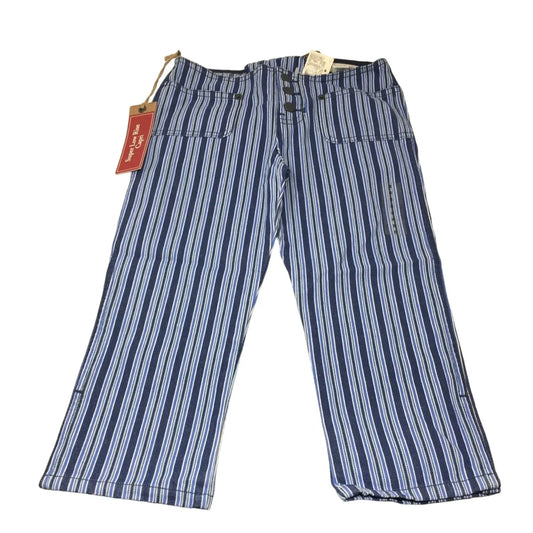 Abercrombie Girls Size 8 Striped Blue Super Low Rise Capri Pants New with Tags - A+ Stuff