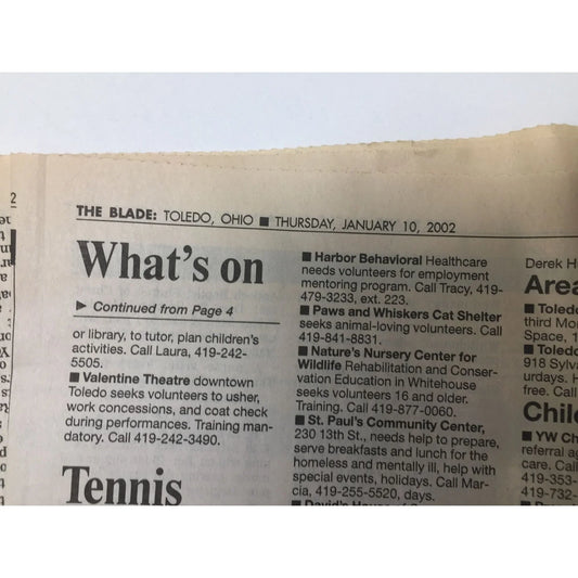 Vintage Collectible Newspaper "Neighbors East" Jan. 10, 2002 Neighbors East A+ Stuff