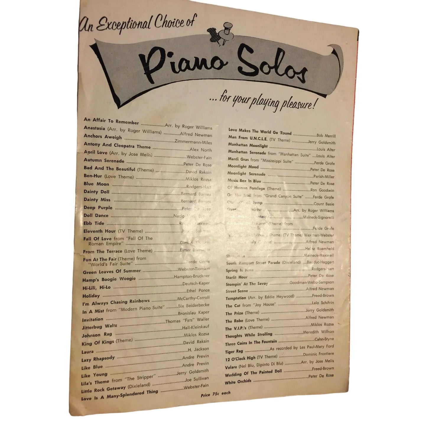 Vintage Lara's Theme from Doctor Zhivago Paperback Sheet Music - A+ Stuff