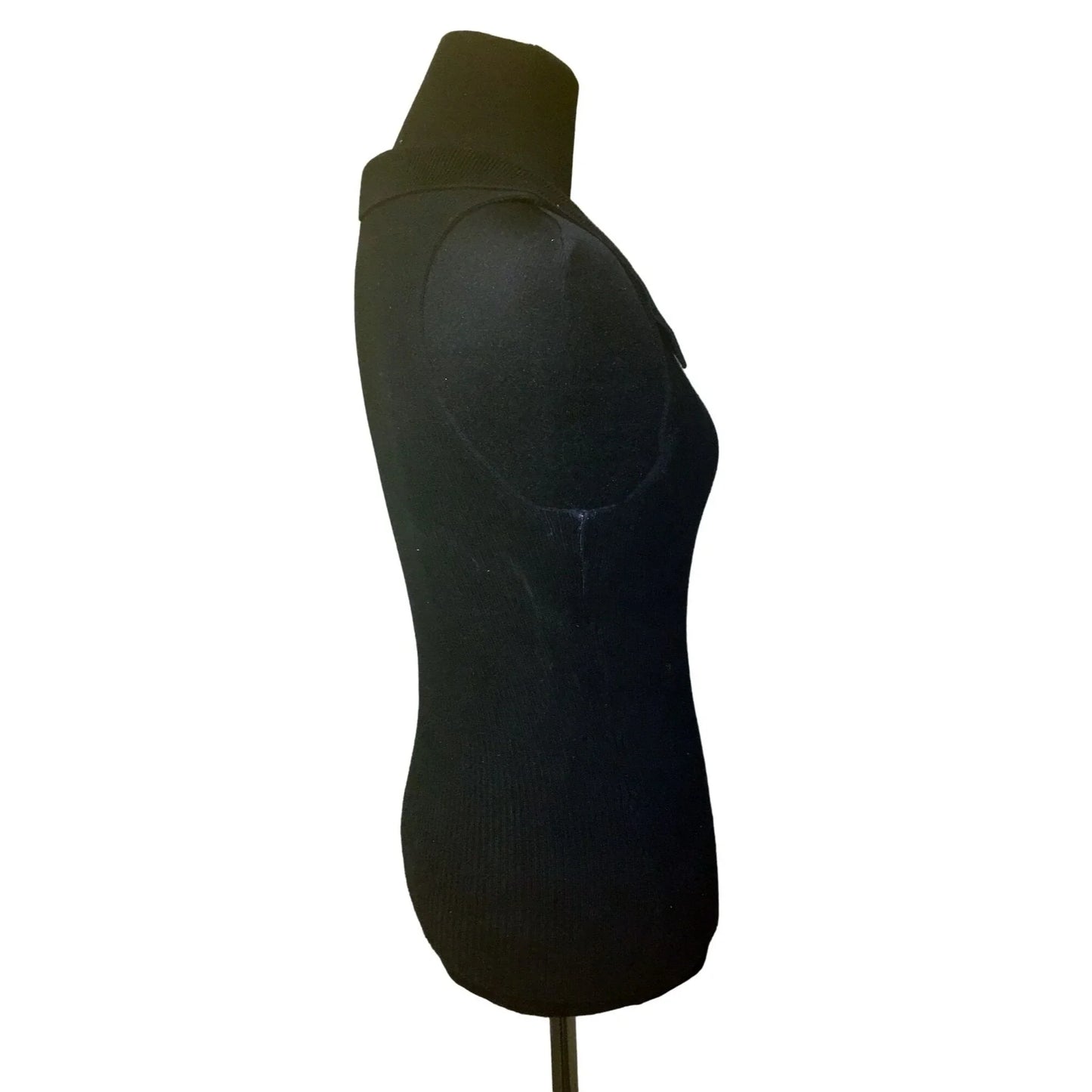 Womens Old Navy Black V Neck Collared Sleeveless Shirt Size Large - A+ Stuff