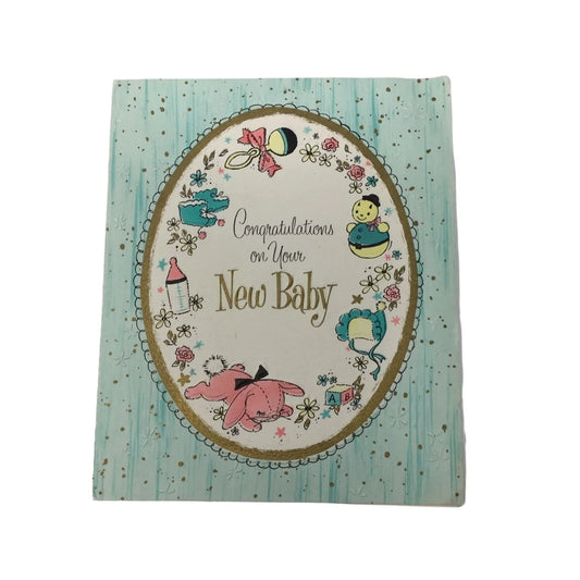 "Congratulations on your New Baby" Vintage Card with Handwritten Note inside - A+ Stuff