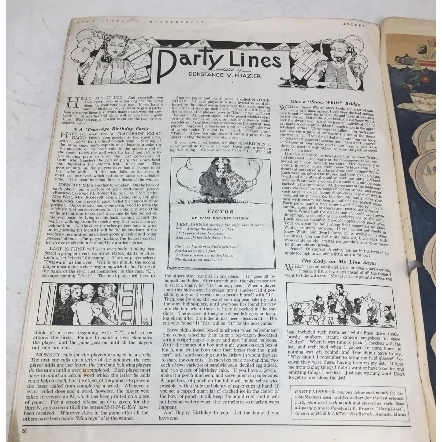 Vintage Collectible Needlecraft Home Arts Magazine Aug. 1938 Comfort & Needlecraft Home Arts A+ Stuff