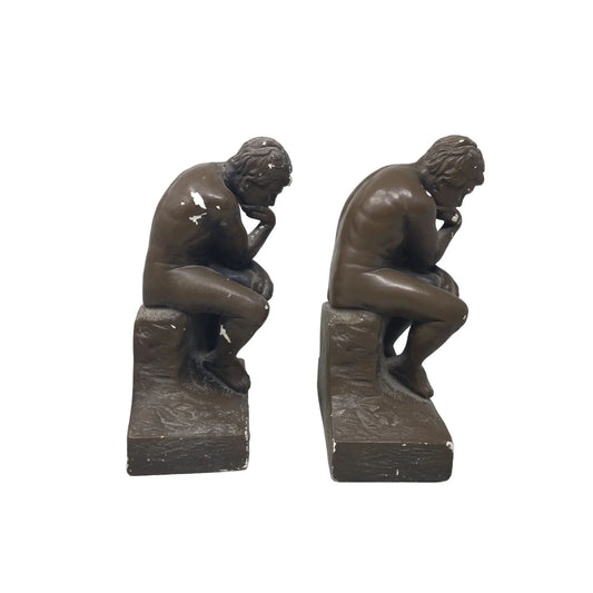 Vintage Resin Sculpture/Statue Thinker Bookends (2) esco products A+ Stuff