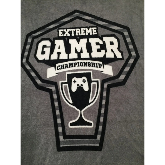 Extreme Gamer Championship Grey/White Super Soft Fleece Throw Blanket - A+ Stuff