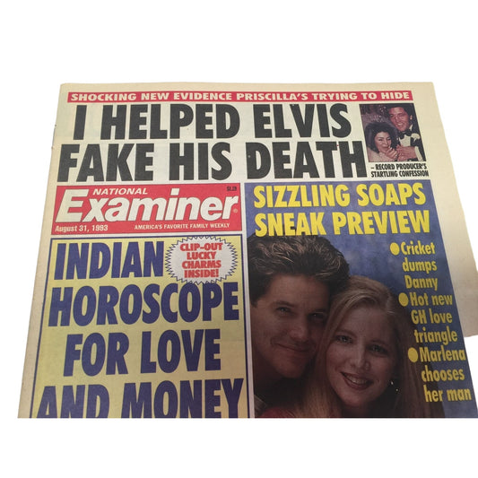 Vintage National Examiner Aug 31, 1993 I Helped Elvis Fake His Death