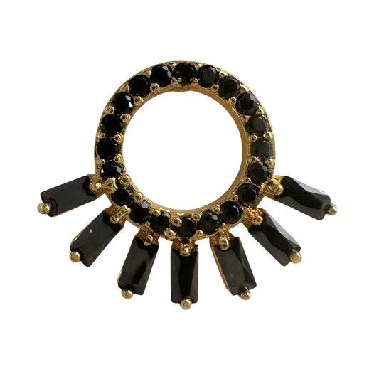 Kinsley Armelle Finley Collection Raven Earrings Black Zircon Gemstones