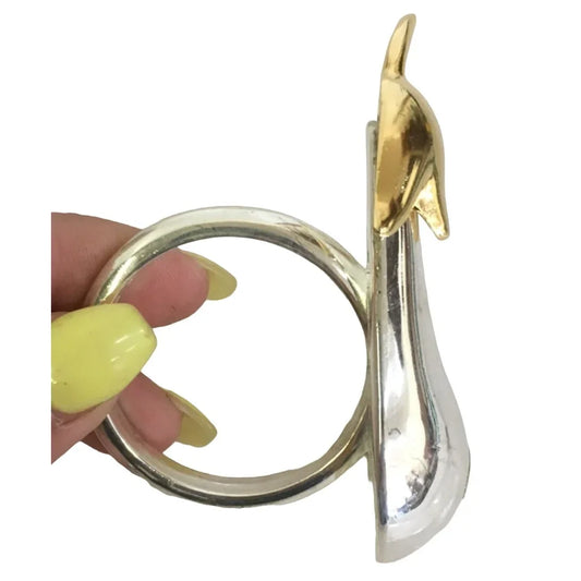 Eggplant Silver/Gold Napkin Ring Holder - A+ Stuff
