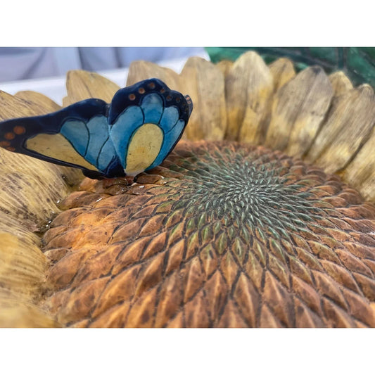 Ceramic Sunflower Feeder/Wall Hanging Home Decor w/ Butterfly A+ Stuff A+ Stuff