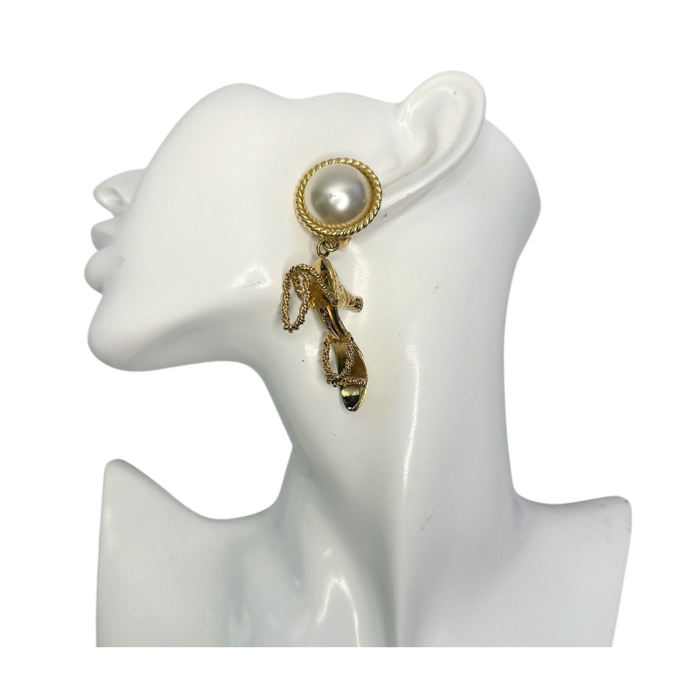 Salvatore Ferragamo High Heel Shoes Dangle Statement Earrings Salvatore Ferragamo A+ Stuff Vintage Luxury Earrings