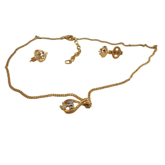 Nina Ricci Necklace nad Earrings Set NR Rhinestone