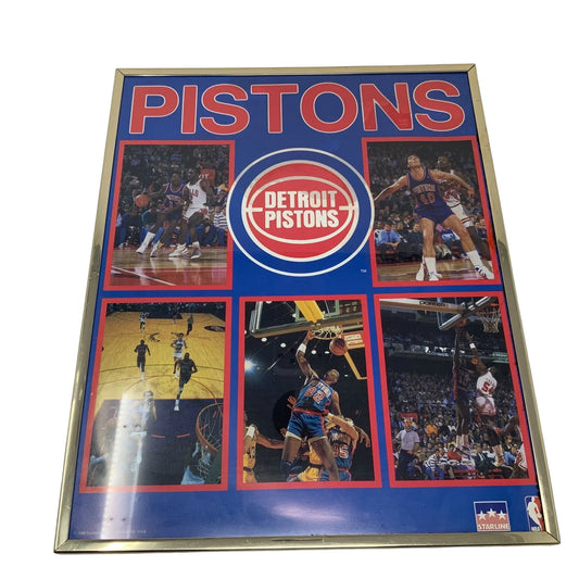 Vintage Detroit Pistons 1988 Starline Inc. NBA Basketball Framed 20x16 Poster - A+ Stuff