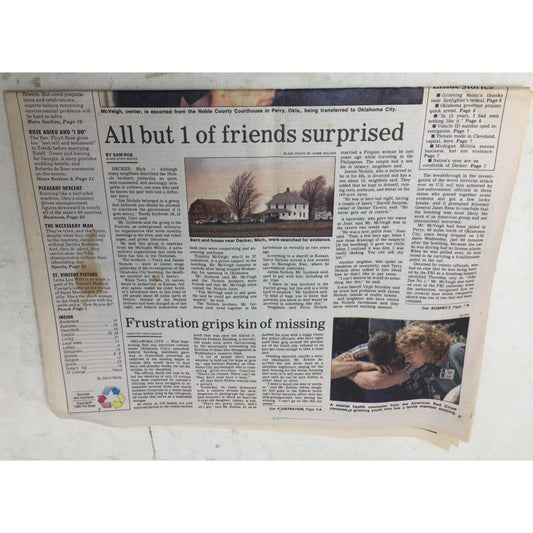 Vintage Collectible Newspaper The Blade April 22, 1995