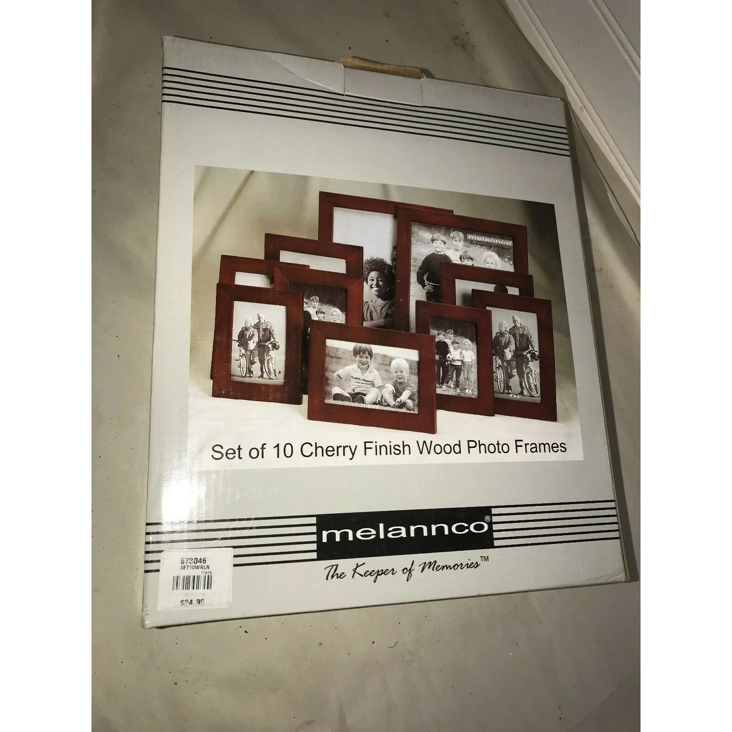 Melannco Set Of 10 CHERRY Finish Wood PHOTO FRAMES New In Box - A+ Stuff