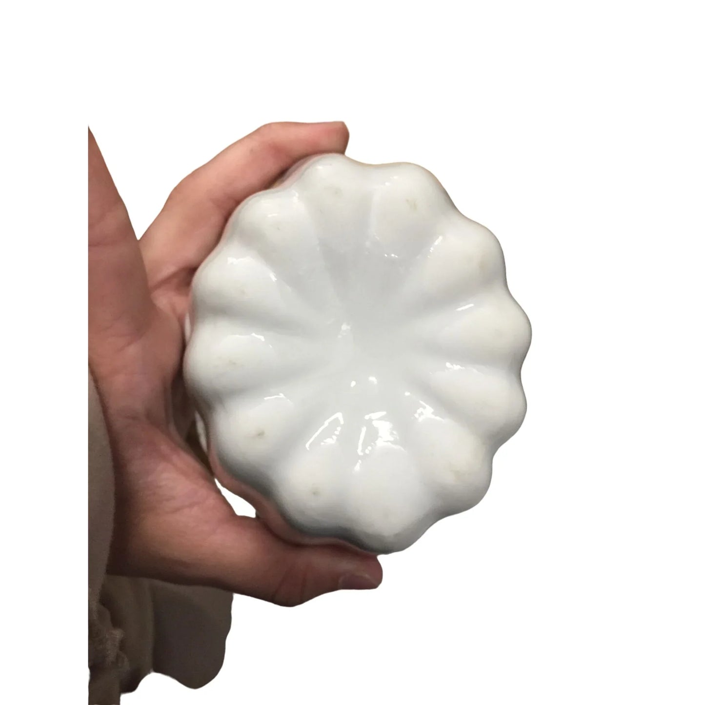 Vintage Small White Porcelain Basket with Flower Pattern on it - A+ Stuff