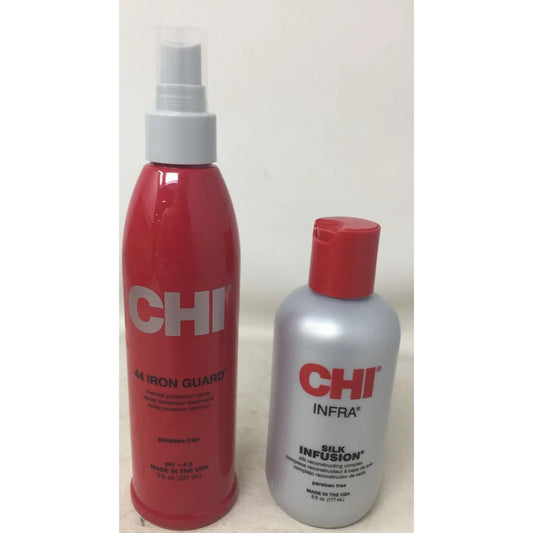 CHI 44 Iron Guard (8 fl oz) & Silk Infusion (6 fl oz) Paraben Free - A+ Stuff