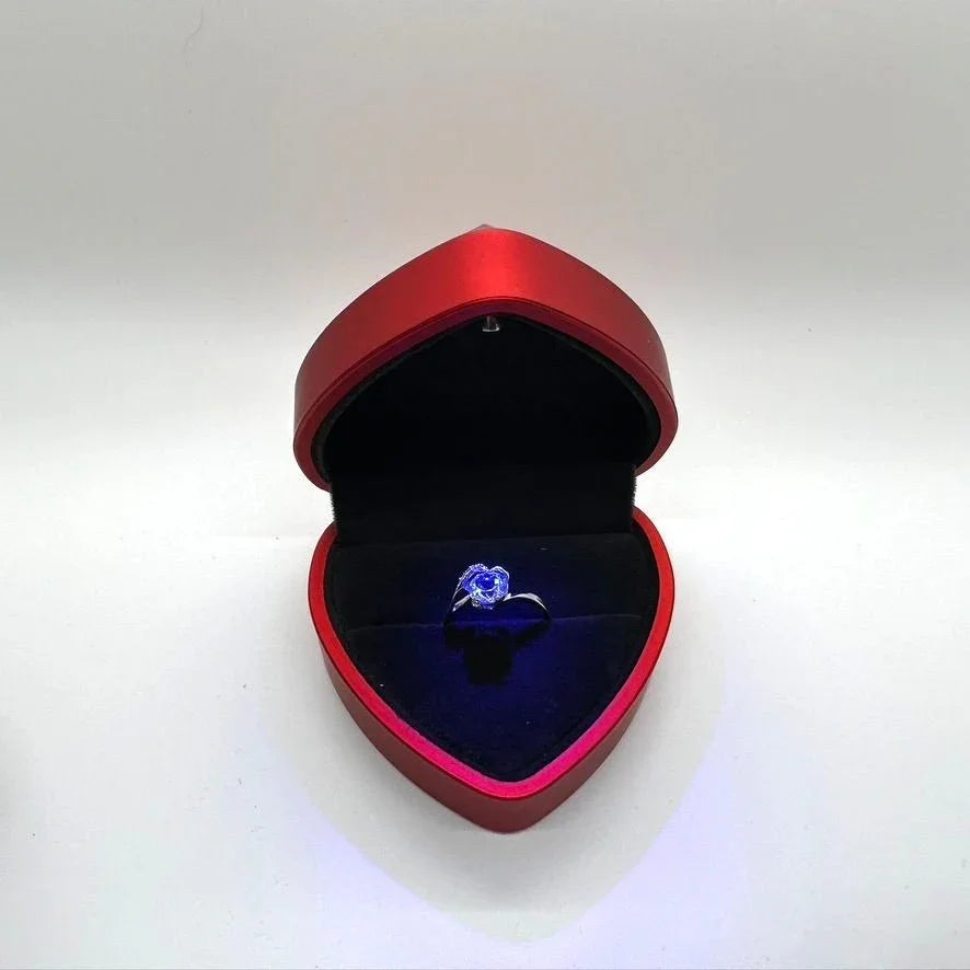 Beautiful Heart Shape Natural Blue Topaz and Diamond Ring Size 8.25 - A+ Stuff