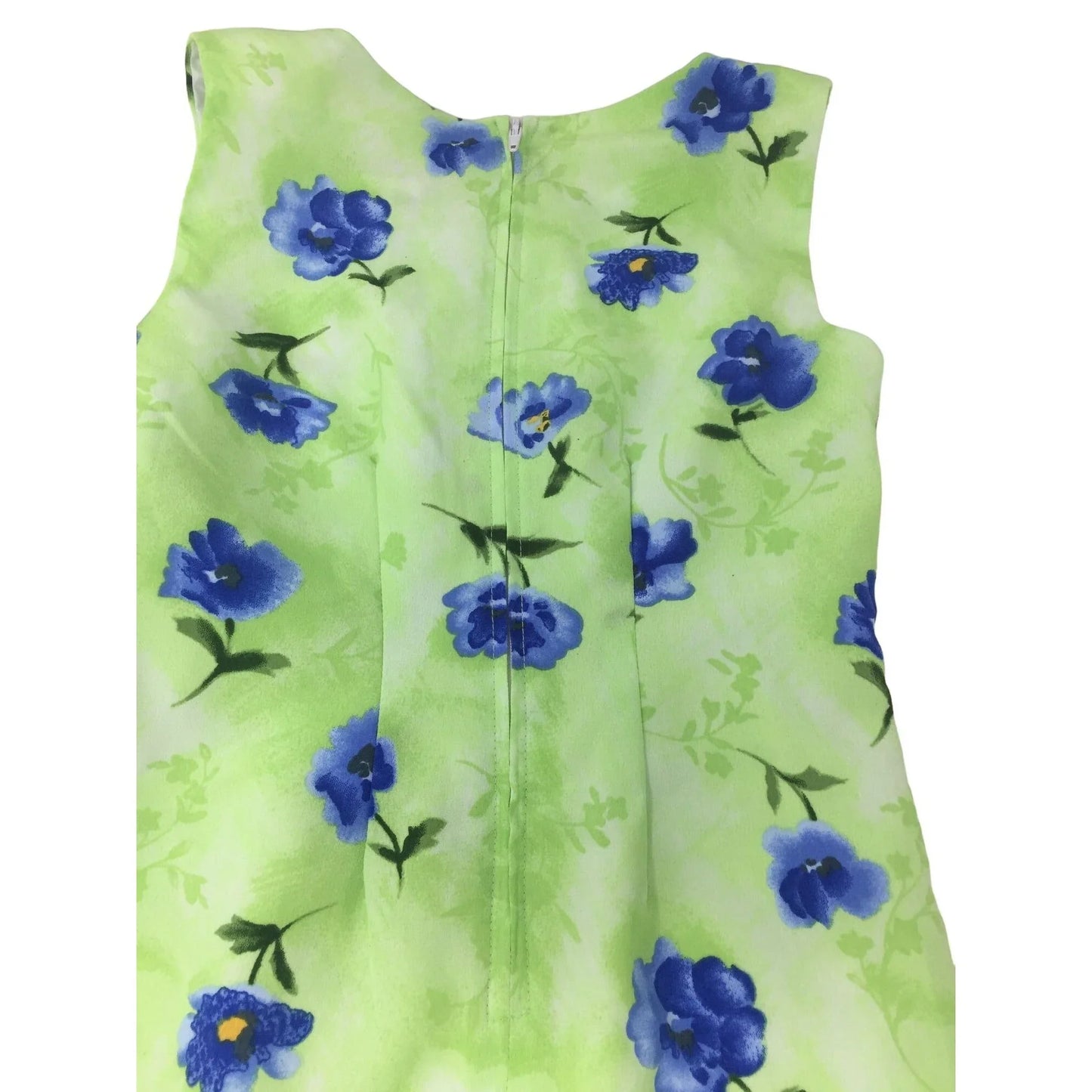 My Michelle Dress with Matching Scarf- Size 7 Juniors- Green with Blue Flowers MY MICHELLE A+ Stuff