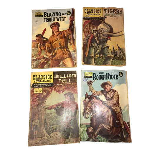 Classics Illustrated Vintage Set-1950s-William Tell-The Rough Rider-Tigers and Traitors - A+ Stuff