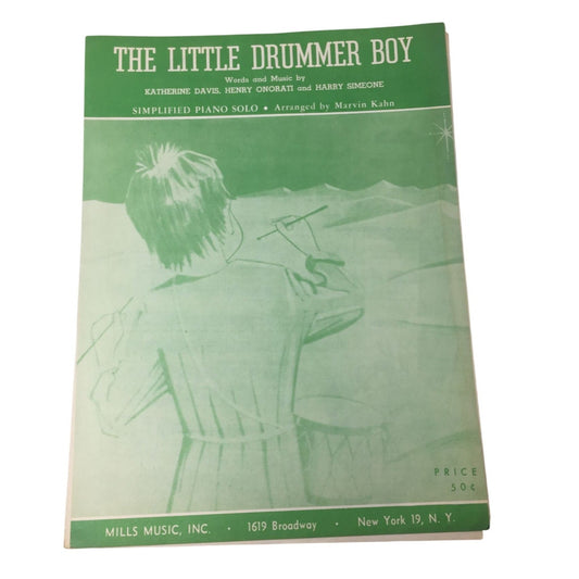 Vintage Copy of "The Little Drummer Boy" sheet music A+ Stuff A+ Stuff